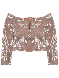 Self Portrait Sequined Sleeveless Top