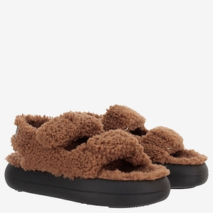 Shearling Sandals With Thick Sole