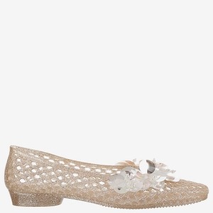 Heavenly Jelly Transparent Ballerina Flats With Decoration