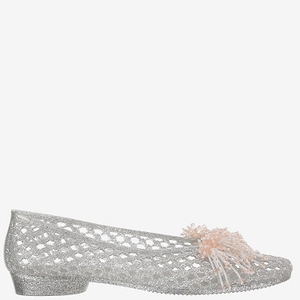 Heavenly Jelly Transparent Ballerina Flats With Decoration