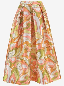 Lunatica Milano Flared Skirt With Fantasy Print