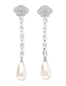 Self Portrait Bow Pearl Droplet Earrings