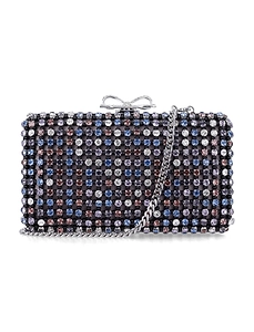 Multi Crystal Chainmail Clutch