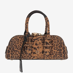 Pinko Escape Horizontal Suede Bowling Bag