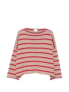 Beyou Cashmere And Cotton Striped Sweater