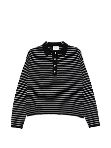 Beyou Cashmere Striped Polo Shirt