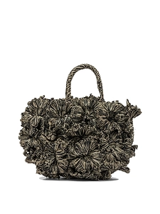Coral Tiga Raffia Handbag