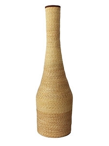 La Rose Raffia And Leather Vase