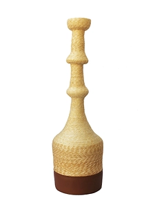 La Rose Raffia And Leather Vase