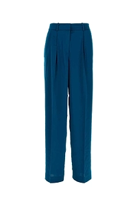 Michael By Michael Kors Blue Satin Pant