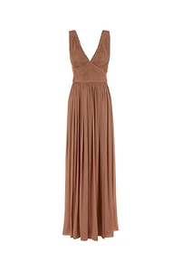 Costarellos Powder Pink Georgette Anilia Long Dress