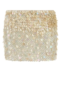 Embellished Mesh Light Between Palms Mini Skirt
