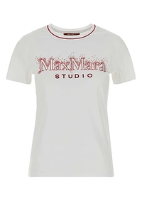 Mm Studio White Cotton Pugnale T Shirt