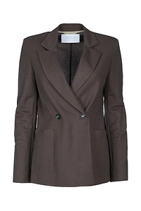 Harris Wharf London Women D.B. Blazer With Shoulder Pads Rayon
