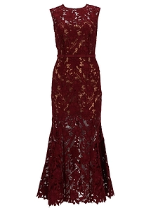 Self Portrait Floral Lace Midi Dress