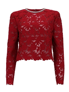 Self Portrait Lace Top With Crystals