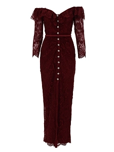 Self Portrait Lace Dress With Jewel Buttons