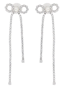 Crystal Droplet Bow Earrings
