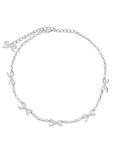 Self Portrait Crystal Bow Necklace