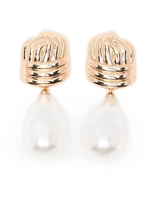 Gold Knot Pearl Earrings