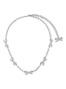 Self Portrait Crystal Bow Necklace