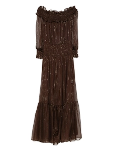 Brown Georgette Maxi Dress