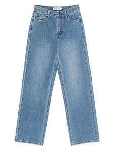 Self Portrait Rhinestone Denim Straight Leg Jeans