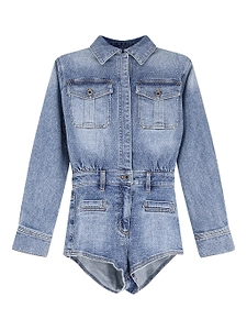 Rhinestone Denim Playsuit