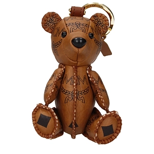 Mcm Keychain Fabric Brown/Cognac