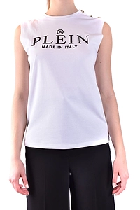 Philipp Plein White Sleeveless T-Shirt