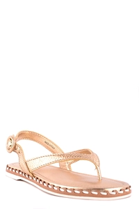 Car Shoe Flip Flops Gold