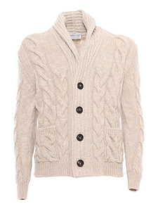 Sette Fili Cashmere Cardigan Treccia Mista Collo Sciallato
