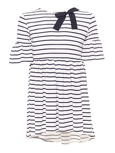 Magil Striped Dress White/Blue Petal Sleeve