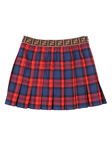 Fendi Jr Gonna Red Tartan