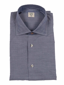 Mazzarelli Camicie Cotton Oxford Shirt Blue Slim Fit
