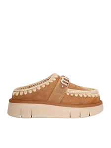 Mou Bounce Clog Suede Letter Logo