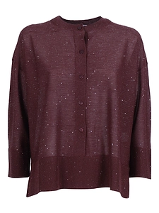 Kangra Cashmere Serafino Con Bottoni E Micropaillettes