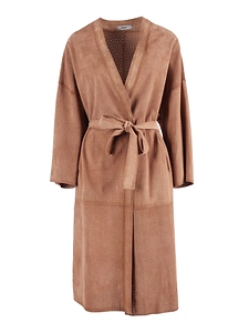 Drows Woman Goat Suede Leather Coat