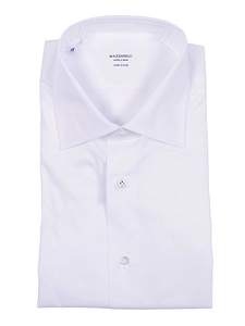Mazzarelli Camicie Camicia In Cotone Bianco Slim Fit