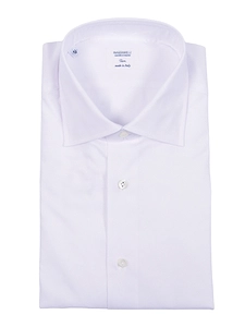 Mazzarelli Camicie Camicia In Cotone Bianco Slim Fit
