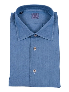 Mazzarelli Camicie Camicia In Cotone Denim Slim Fit