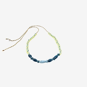Sorbet Island Fabric And Glass Bead Necklace