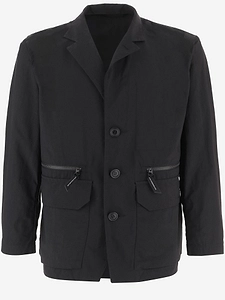 And Wander Nylon Jacket With Zippered Pockets And Layered Collar
