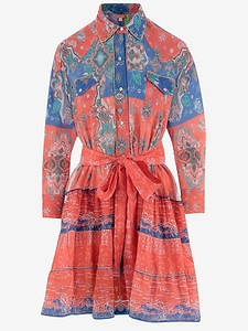 Pep's Cannes Cotton Dress With Geometric Print