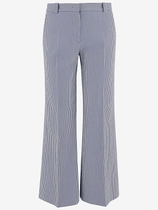 Ql2 Donna Striped Stretch Cotton Blend Pants