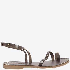 Kima Leather Sandal With Embellishments