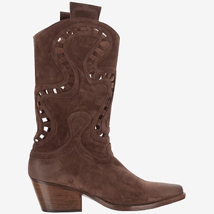 Sartore Suede Boots With Cut Out Details