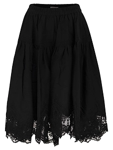 Maurizio Mykonos Linen And Rayon Midi Skirt With Embroidered Hem