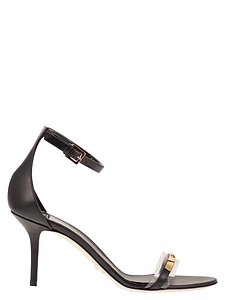 Elisabetta Franchi High Heel Sandals With Transparent Strap And Logo Detail
