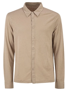Majestic Stretch Linen Shirt With Front Button Fastening